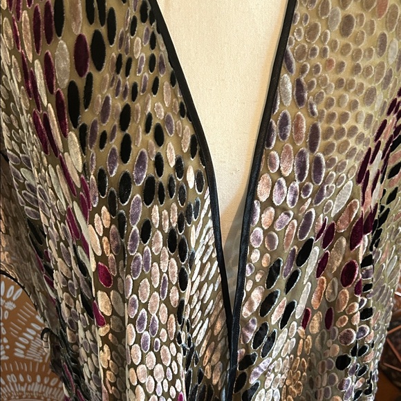 Sheer Velvet Kimono Cardigan - Picture 2 of 5